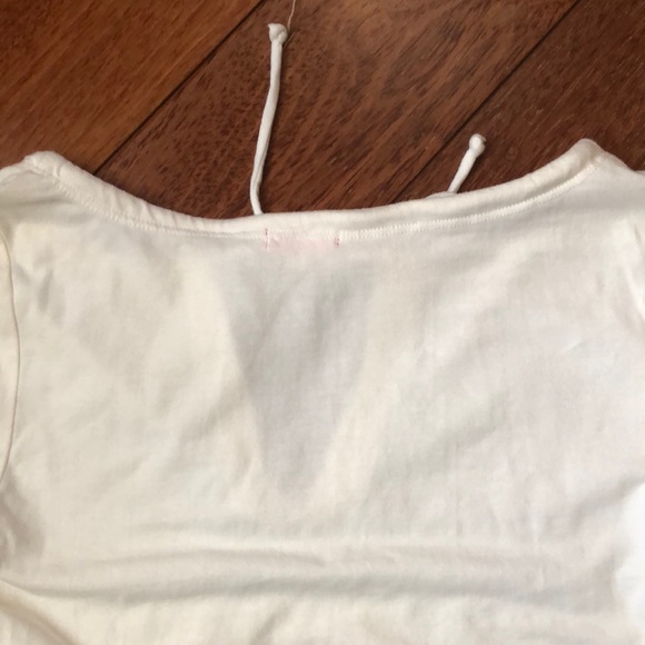NWOT LUX Keyhole Tie Peasant Top - Picture 3 of 5